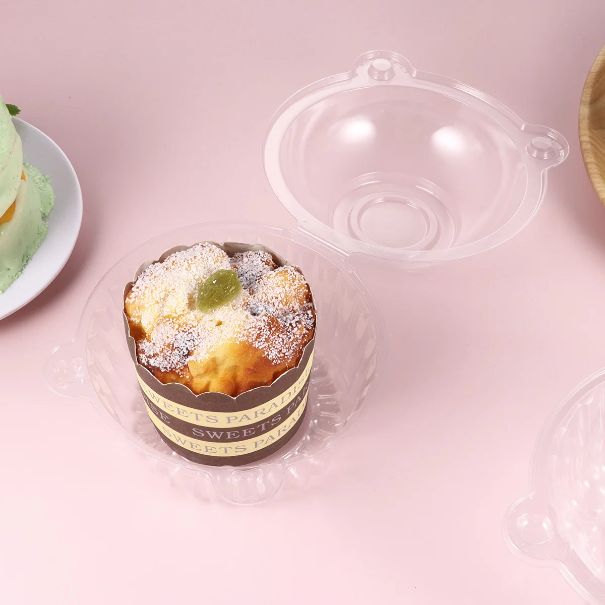 Owl Shape Plastic Cake Boxes Transparent Disposable Dome Lid Locking Design For Party Dessert Packaging Sushi Fruit