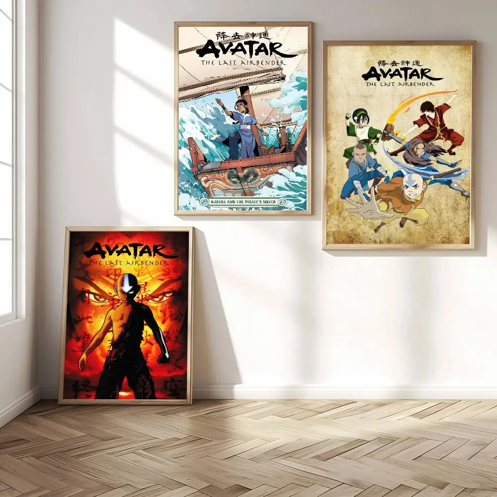 1 قطعة الصورة الرمزية آخر Airbender Aang أنيمي المشارك ذاتية اللصق الفن ورق مقاوم للماء ملصق مقهى بار غرفة جدار ديكور