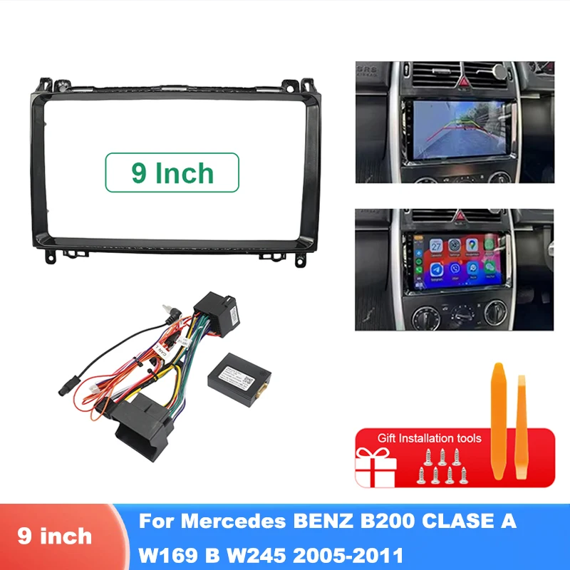

For Mercedes Benz B200 A Class W169 B Class W245 2005-2011 9 Inch Car Radio Fascia Frame Dash Panel Kit
