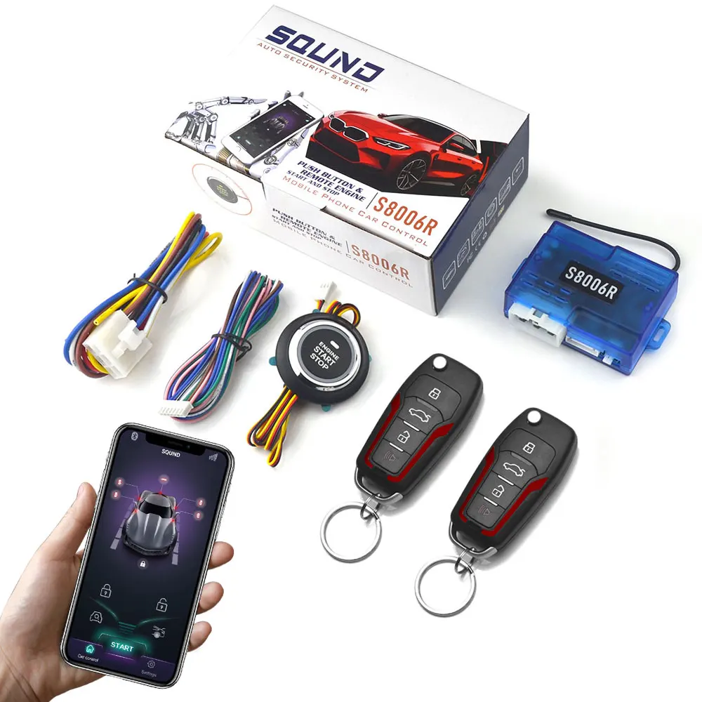 

Universal 12V Car Alarm System Accessories Start Stop Button Mobile Bluetooth App Keyless Entry Start Remote Control System
