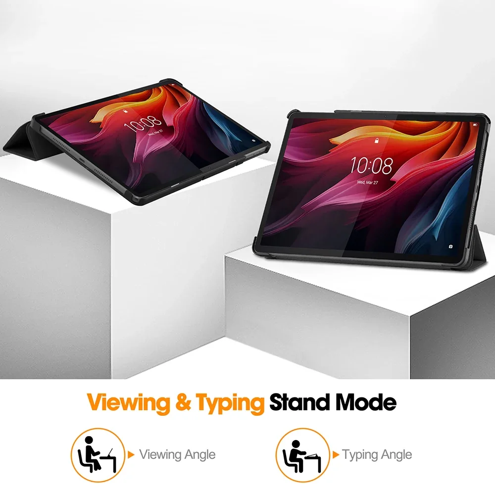 Tablet Case For Lenovo Tab K11 Plus Case 11.45 inch TB352FU 2024 Tri-Fold Flip Magnetic PU Leather Stand Hard Smart Cover