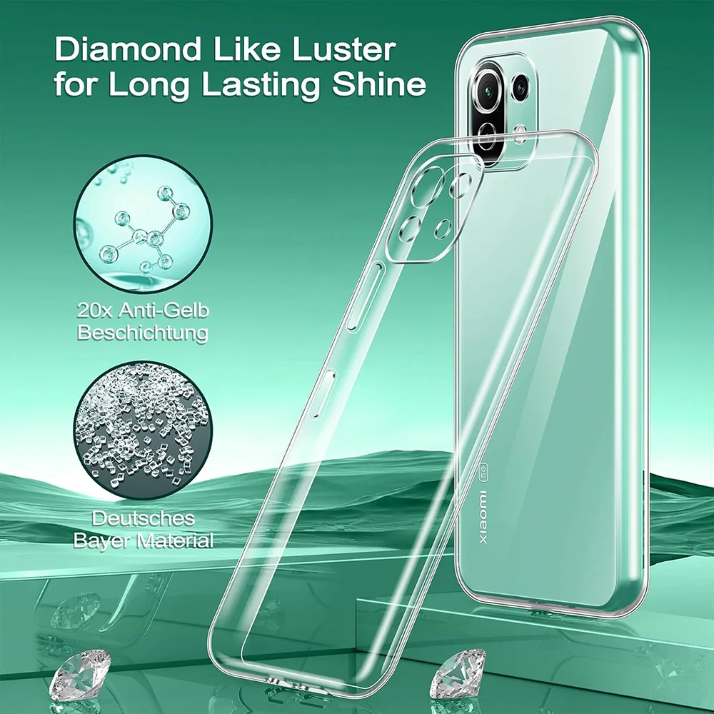 Silicone Soft Case For Xiaomi Mi 11 Lite 11i 11X Pro Ultra 5g Ultra Thin Clear Slim Phone Shell Shockproof Transparent TPU Cover view 5