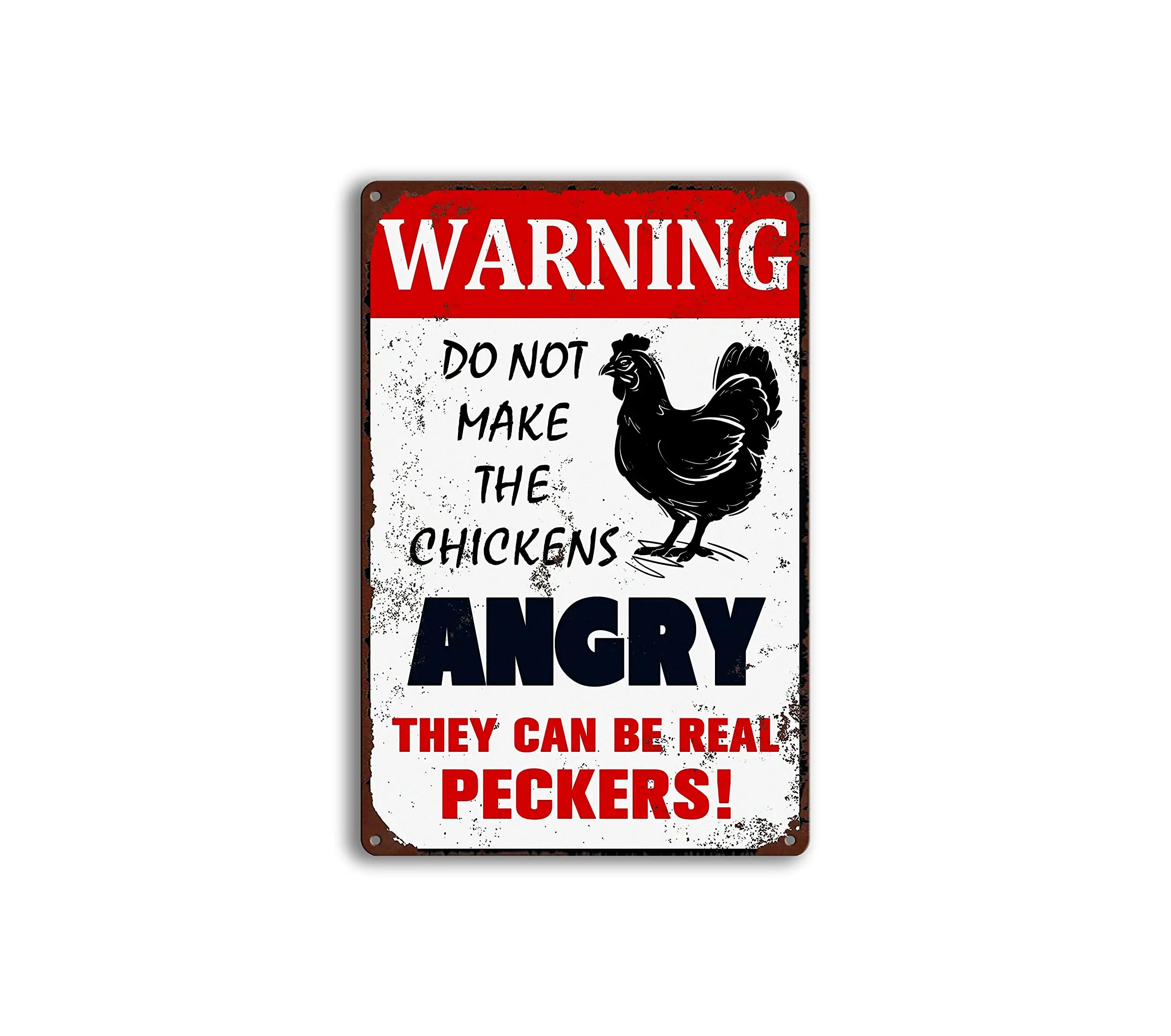 Funny Metal Chicken Coop Signs, Warning Do Not Make The Chickens Angry Tin Sign Vintage Chicken Metal Tin Signs for Farmhou sign