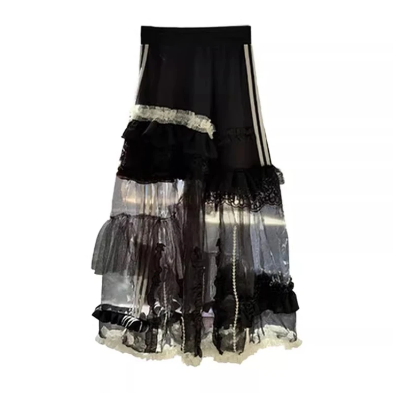 Original Design Fashionable High-waisted Ballet Women's Skirt 2025 Summer New Delicate Temperament Personalized Skirts Ladies