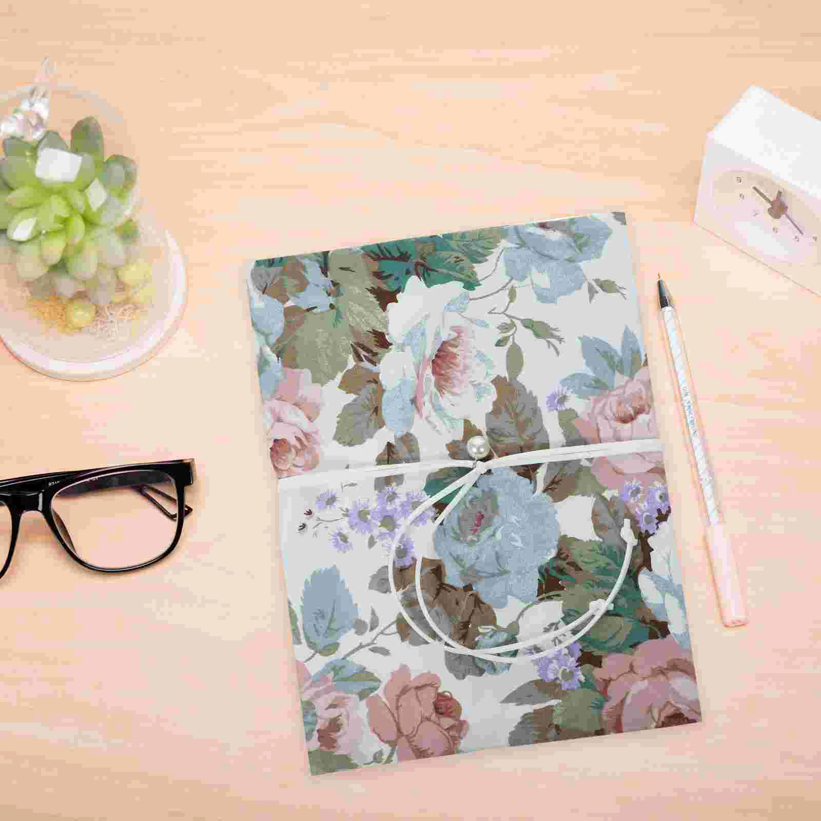 A5 Adjustable Book Cover Decorative Book Sleeve Crane Design Book Protector Hand-made Cloth Book Cover Hand Account Book