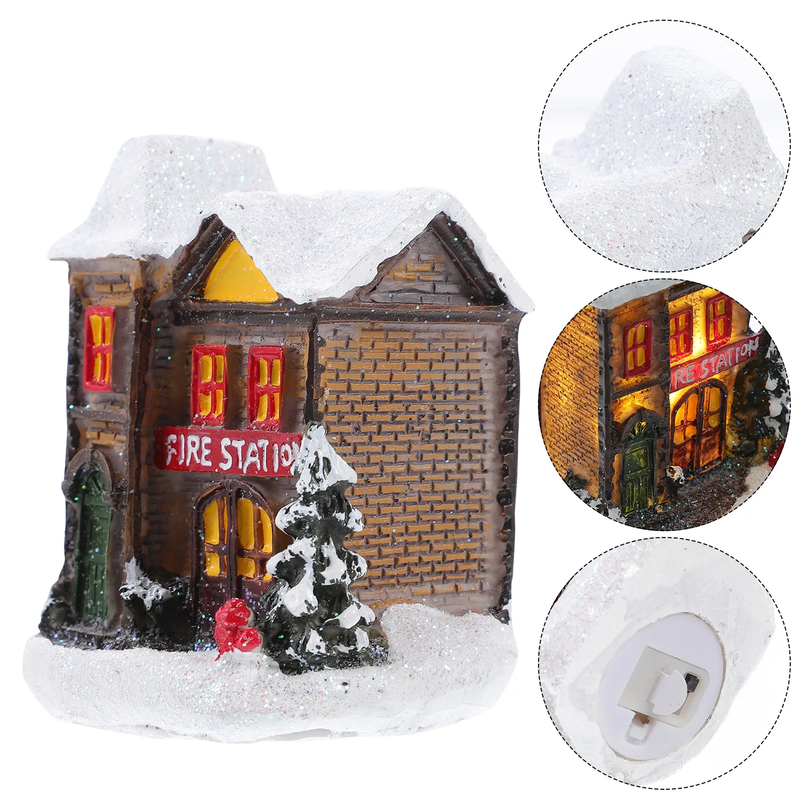 

1Pcs Resin Small Christmas Ornament Bright Xmas Mini Decor Tabletop Holiday Festival Decoration Christmas Decoration