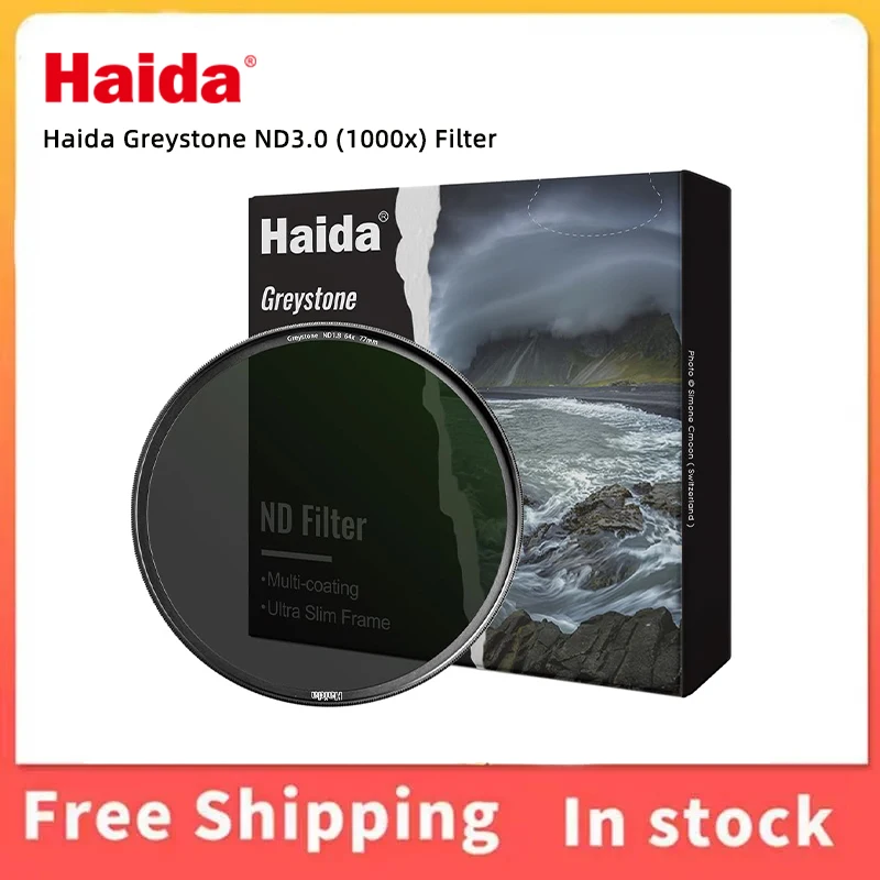 FOR Long Exposure Shooting Haida Greystone ND3.0 1000X Neutral Density Filter 58‑82mm Nano‑Coated Camera Lens Filter