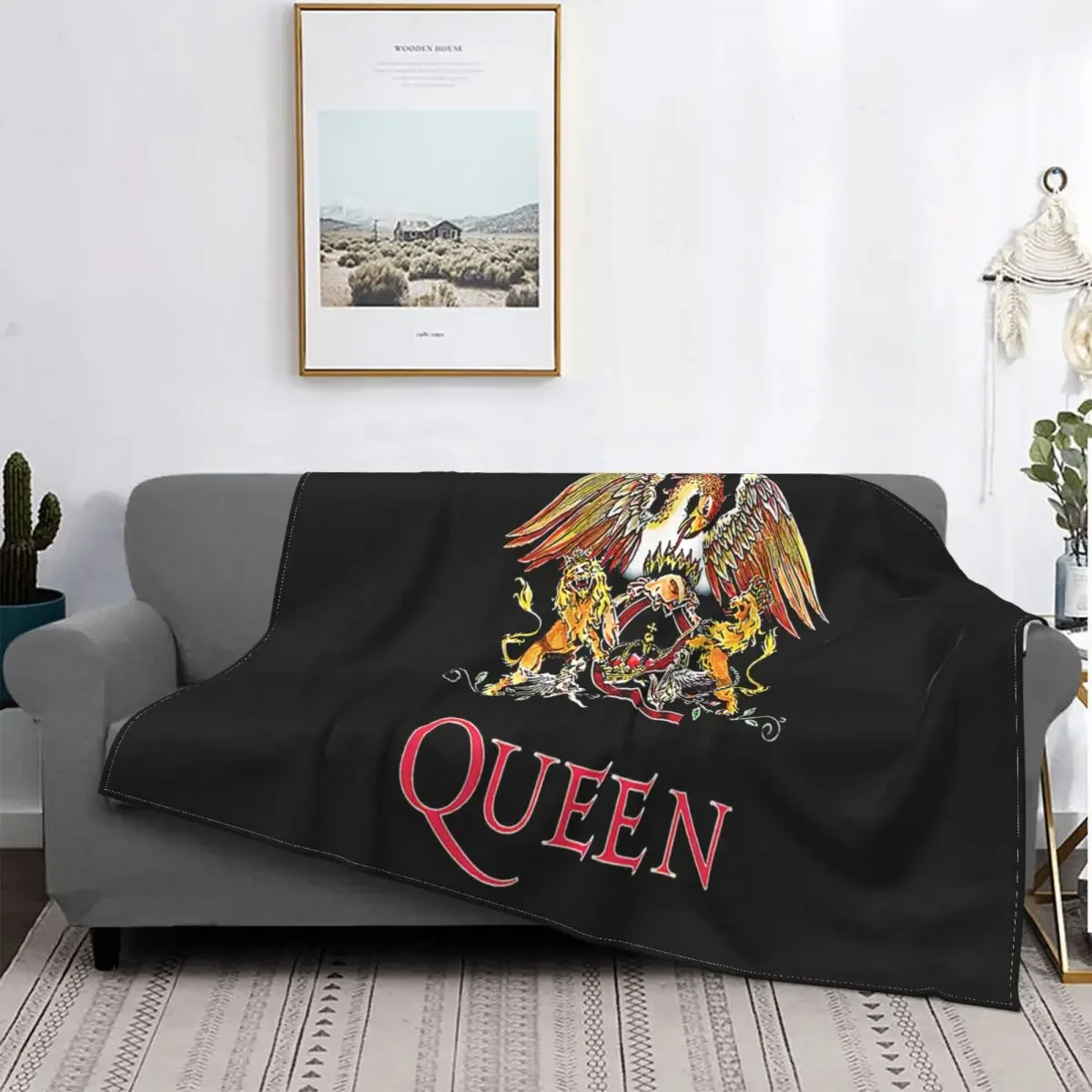 Queen Classic Crest Rock Band Freddie Mercury Blanket Bedspread Bed Plaid Muslin Muslin Plaid Bed Linen Cotton