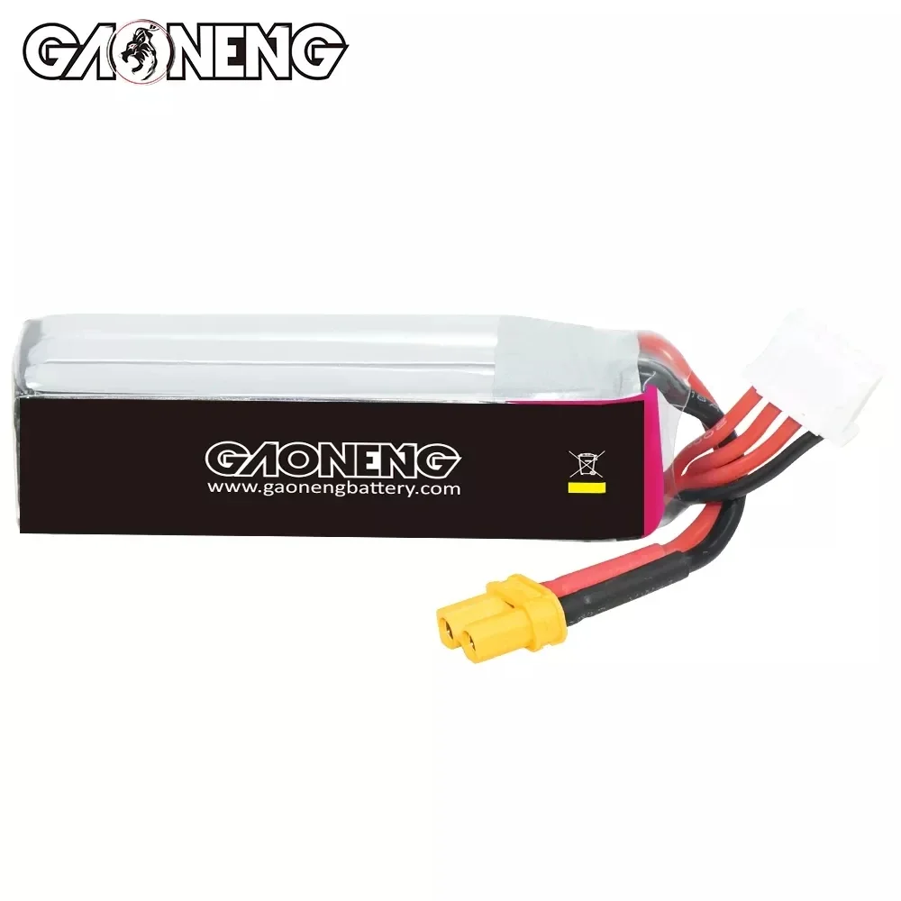 Gaoneng-Bateria Lipo GNB com Plugue XT30, 450mAh, 2S, 7.6V, 3S, 11.4V, 4S, 15.2V, 80C, RC FPV Racing Drone