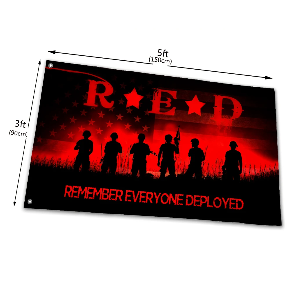 

Remember Everyone Deployed Flag 90*150cm 120*180cm Customized RED Banner