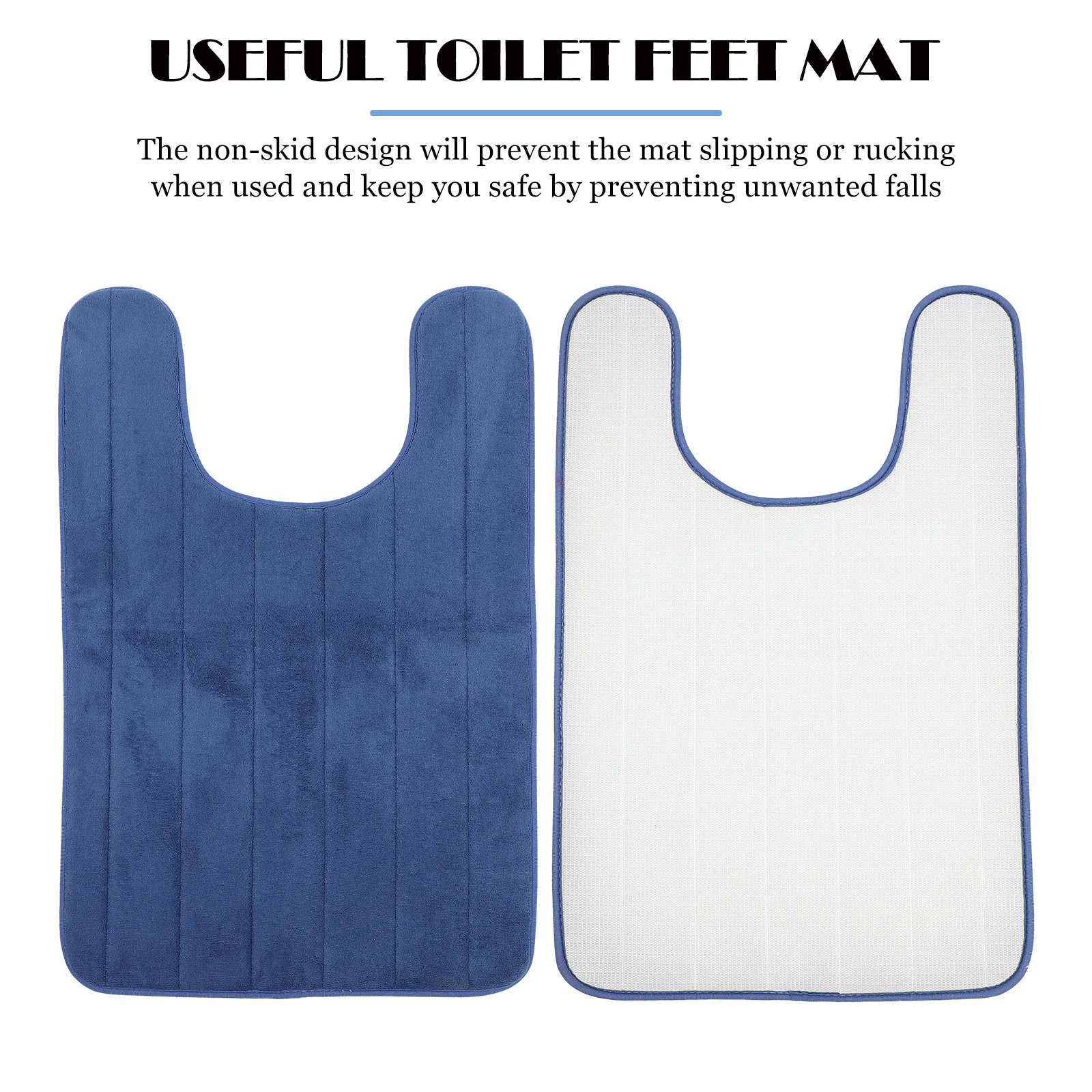 

U-Shaped Toilet Feet Cushion Non-Slip Floor Mat For Bathroom Home Washroom Soft Ground Mat With Pressure Dispersion Design Easy