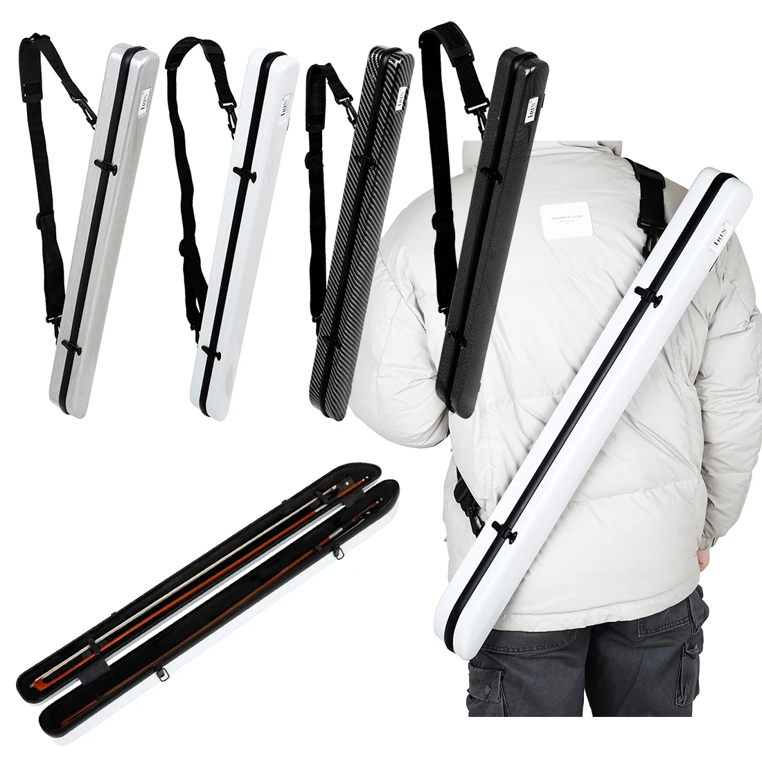 

IRIN Violin Bow Box Violin Cello Bow Case Carbon Fiber Bow Box Violin Bow Protector Case Violin Accessories