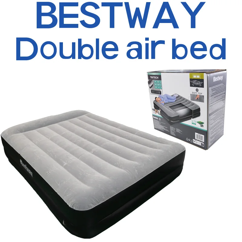 

BESTWAY 67401 Built-in Pump Self-inflating Mat Cushion Outdoor Tent Inflatable Bed Double sleeping Pad For Indoor or Camping