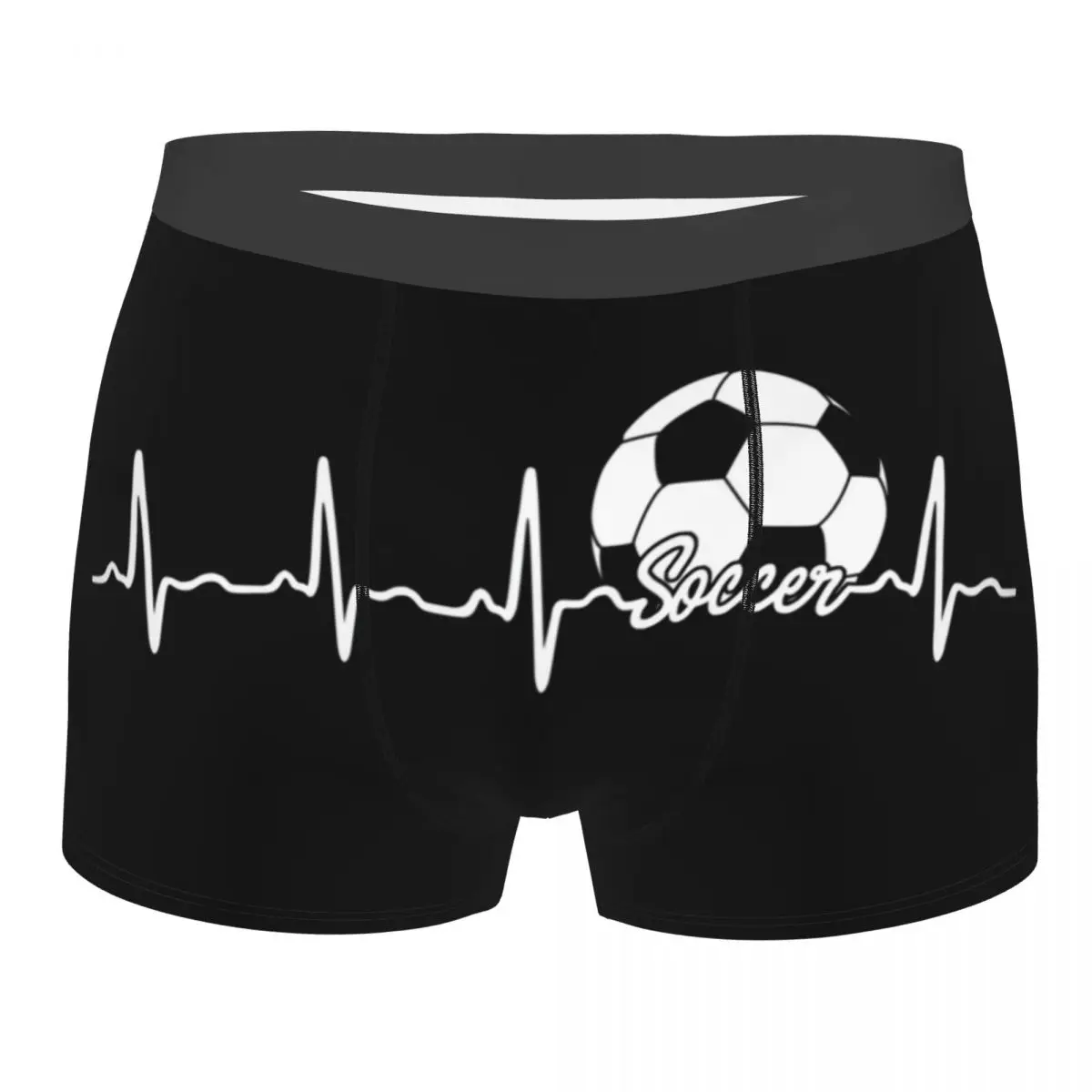 Custom Soccer Heartbeat Boxers Shorts Men's Sports Lover Football Briefs Underwear Novelty Underpants