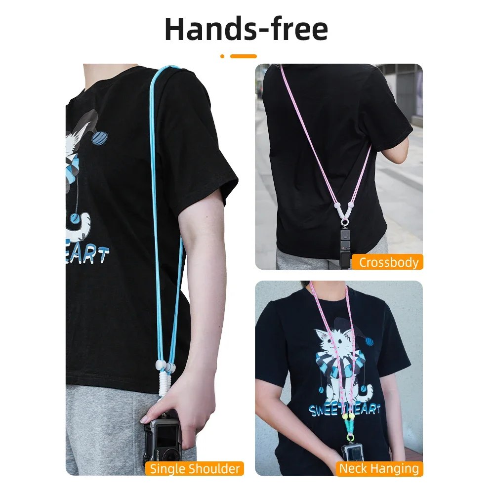 Шейный ремешок для DJI Pocket 3, регулируемый портативный ремешок для камеры с защитой от падения, безопасный ремешок для уличной съемки, веревка с защитой от падения