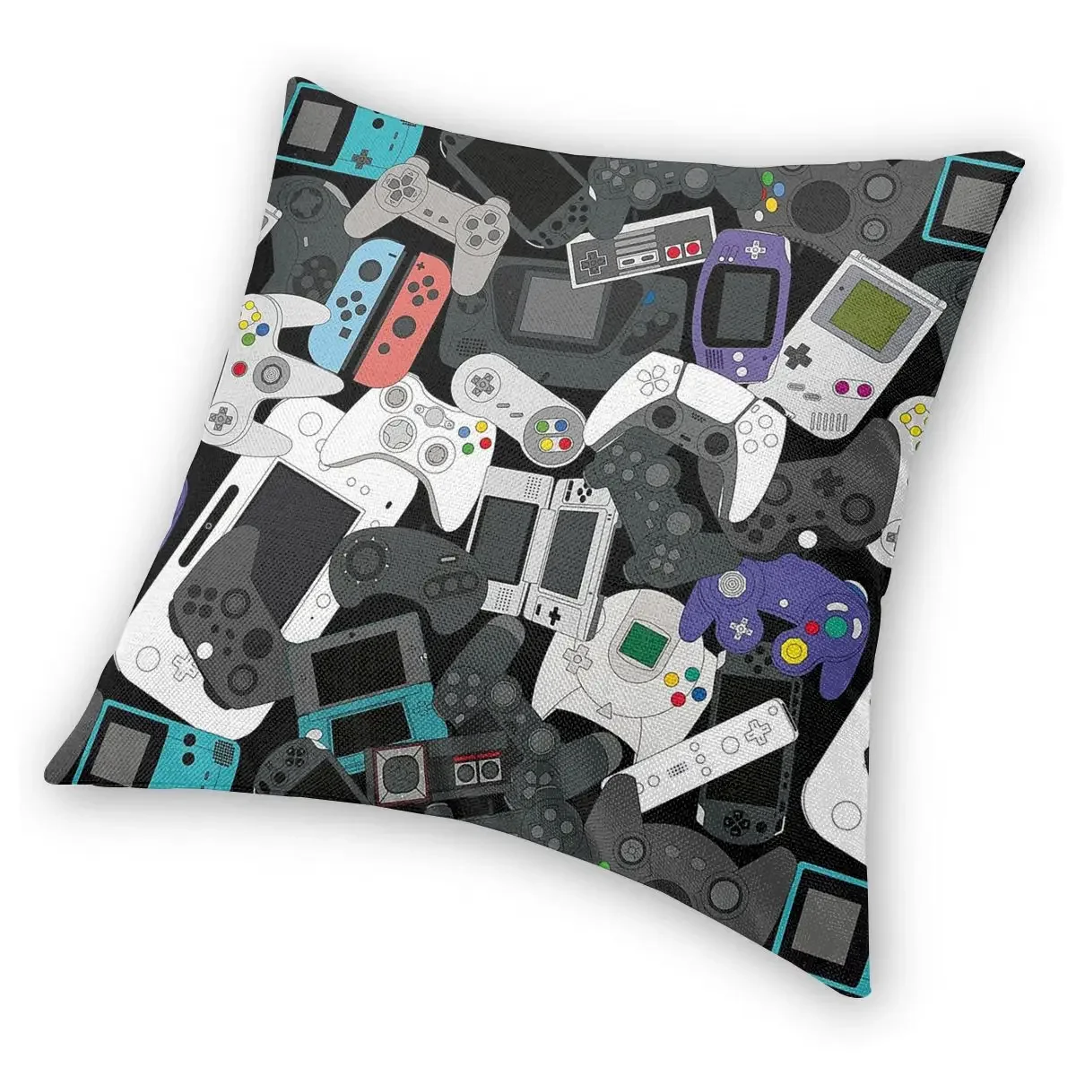 Gamer Controller All Throw Pillow Cover Throw Pillow Video Game Gaming Vintage Pillowcover Home Decor