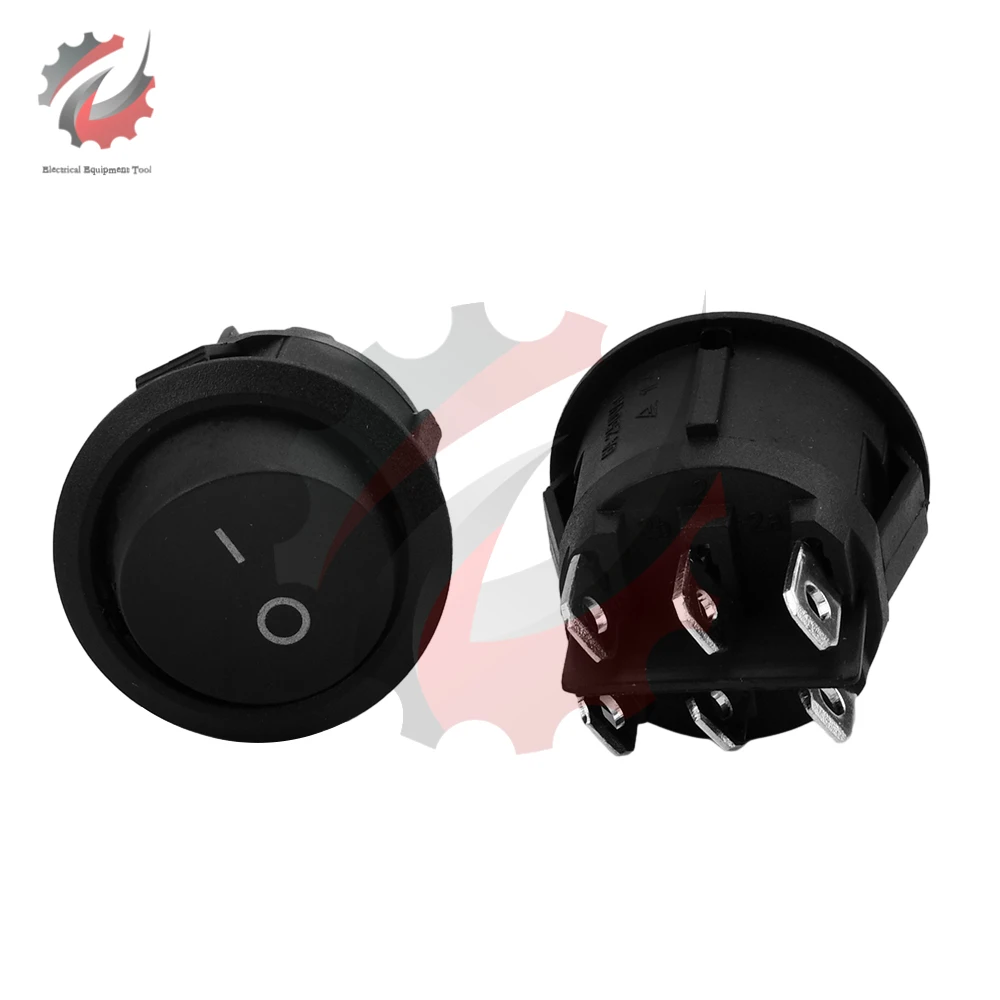 1/5/10PCS KCD1-206 2-Speed 6-Pin Rocker Circular Interruptor em forma de navio 6-Pin 2-Speed Botão Interruptor Buraco 20MM