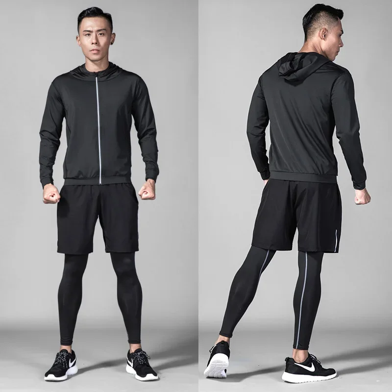 Ropa deportiva de compresión para hombre, chándal para correr, traje deportivo, ropa deportiva para gimnasio, conjuntos para correr, ropa de entrenamiento para trotar y baloncesto