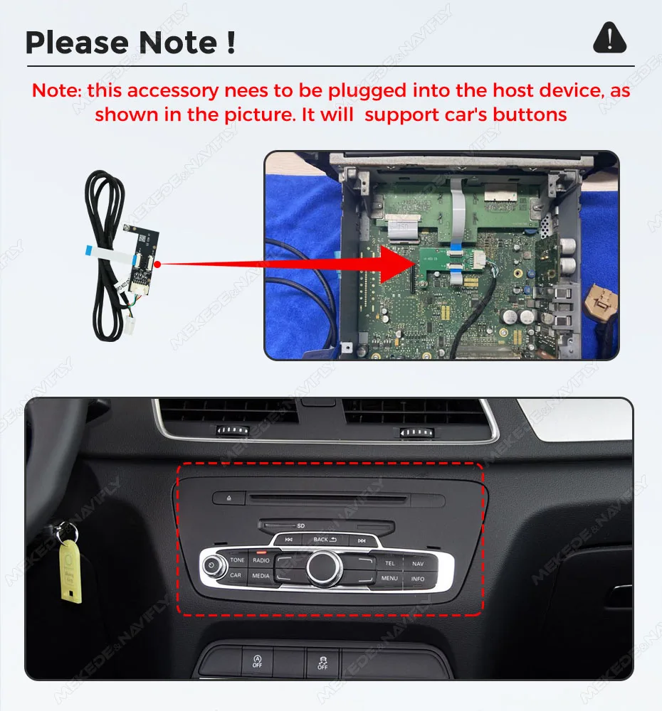 MEKEDE Wireless CarPlay Android Auto Decoder für Audi A1 Q3 A4 A5 Q5 MMI 2G Smart Video Box unterstützt Mirror Link, YouTube und Netflix. – Detail 3