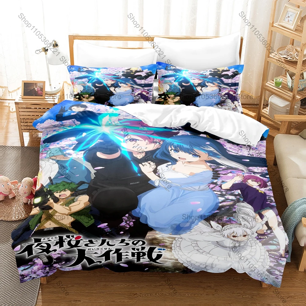 Popular Spy Anime Mission Yozakura Family Bedding Set 1 Duvet Cover + 2 Pillowcases HD Digital Print Bed Linen