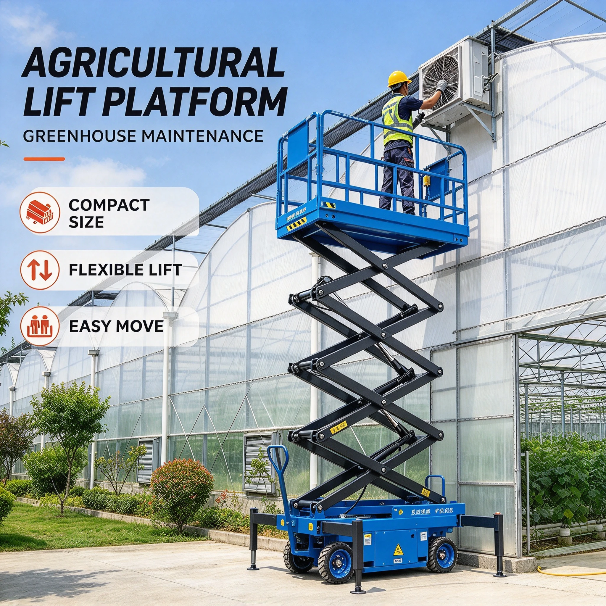 Ce Certified Scissor Lift, Electric Hydraulic Aerial Work Platform For Warehouse Factory High Altitude Maintenance Customized