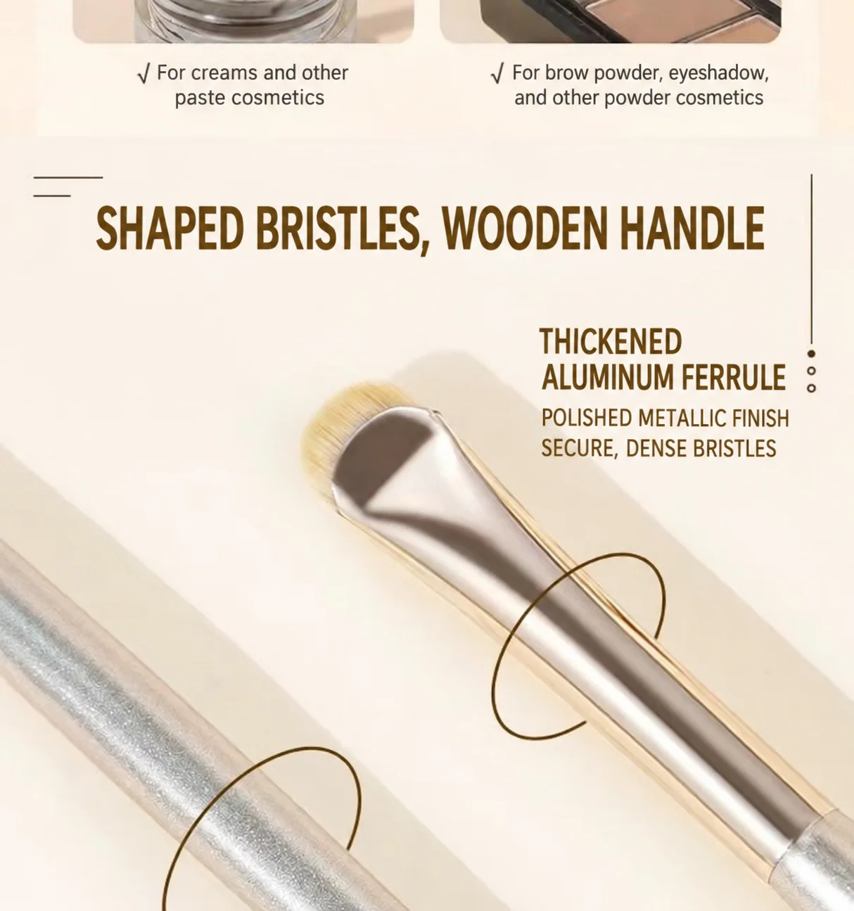 Lower Lash Line Brush Dry Or Damp Under Eye Makeup Brush Eye Makeup Brush Tightly Gathered For Stage Makeup Travel Touch-Ups