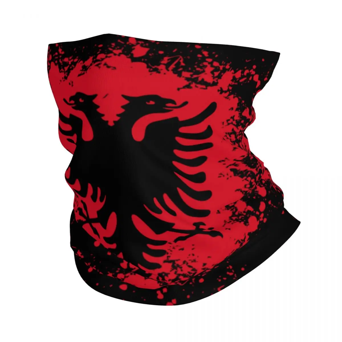 Custom Retro Albania Flag Bandana Neck Gaiter for Hiking Cycling Men Women Wrap Scarf Albanian Eagle Balaclava Warmer