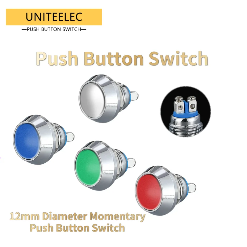 

Diameter 12mm Quality Momentary Red/Blue/Green/Silver Metal Push Button Switch