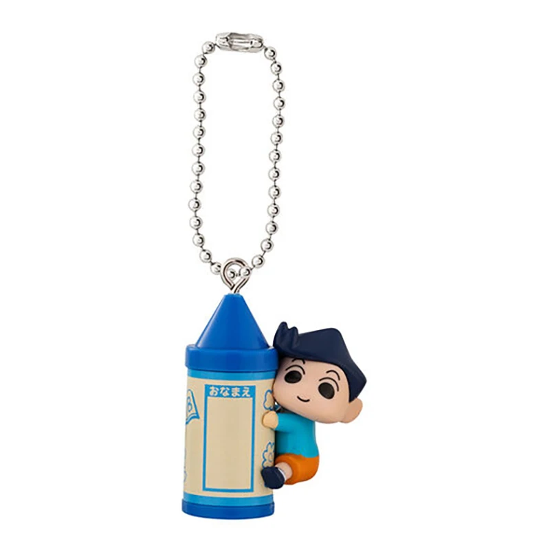 5pcs/set Genuine Bandai Crayon Shin-chan Hug Crayon Pendant Twisted Egg Anime Action Figure Model Toys Gift for Birthday