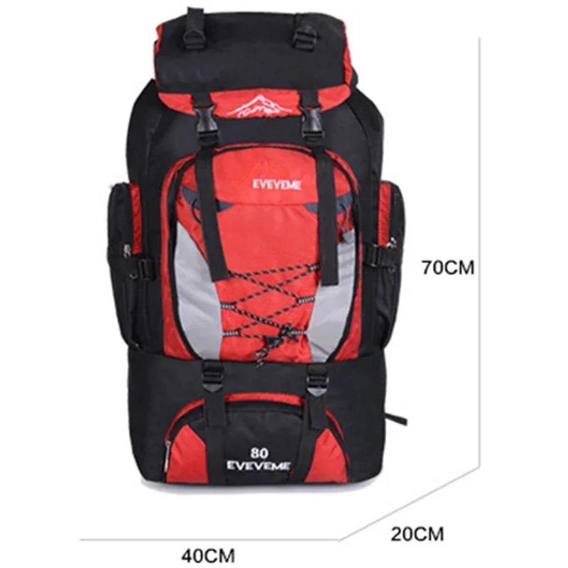 80L Men's Unisex Waterproof Backpack Travel Sports Bag Pack Outdoor Hiking Climbing Camping Rucksack For Male Women Female