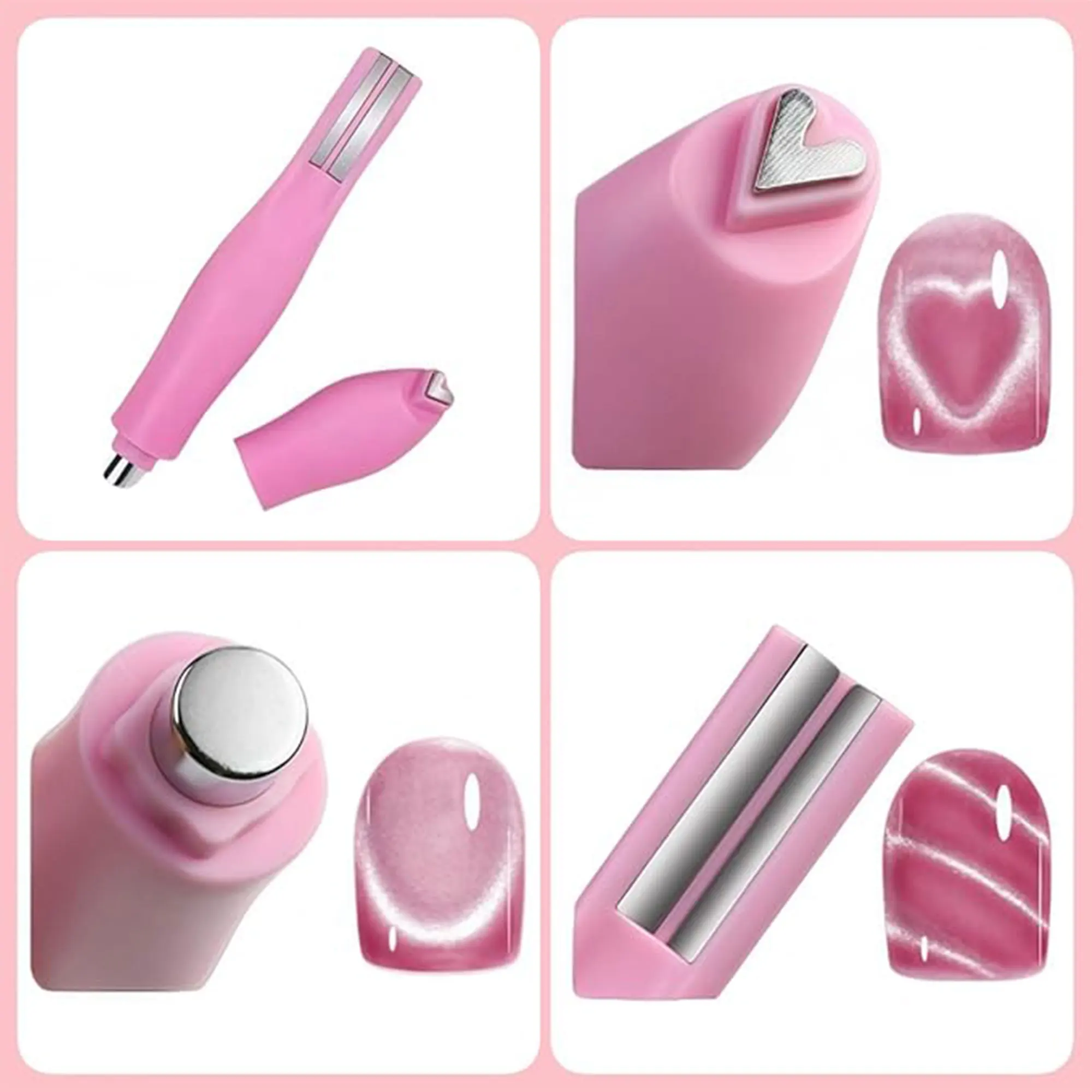 ネイルマグネットツール磁気ポリッシュキャットアイマグネットスティック超強力両頭マグネットワンドフラワーデザイン3DネイルアートDIY