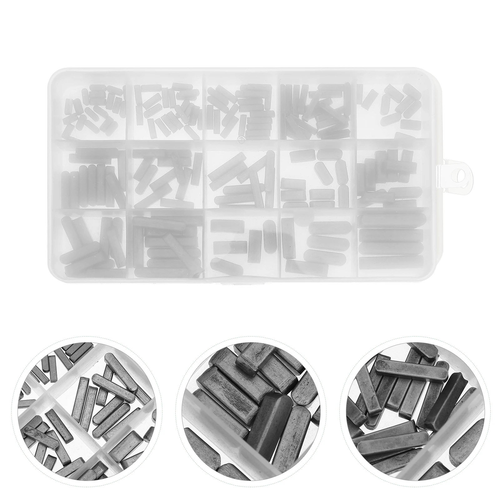 

175 pcs A Type Parallel Key Carbon Steel Flat Pin Shaft Fasteners For Machinery Furniture Installation Hardware Tools Drive
