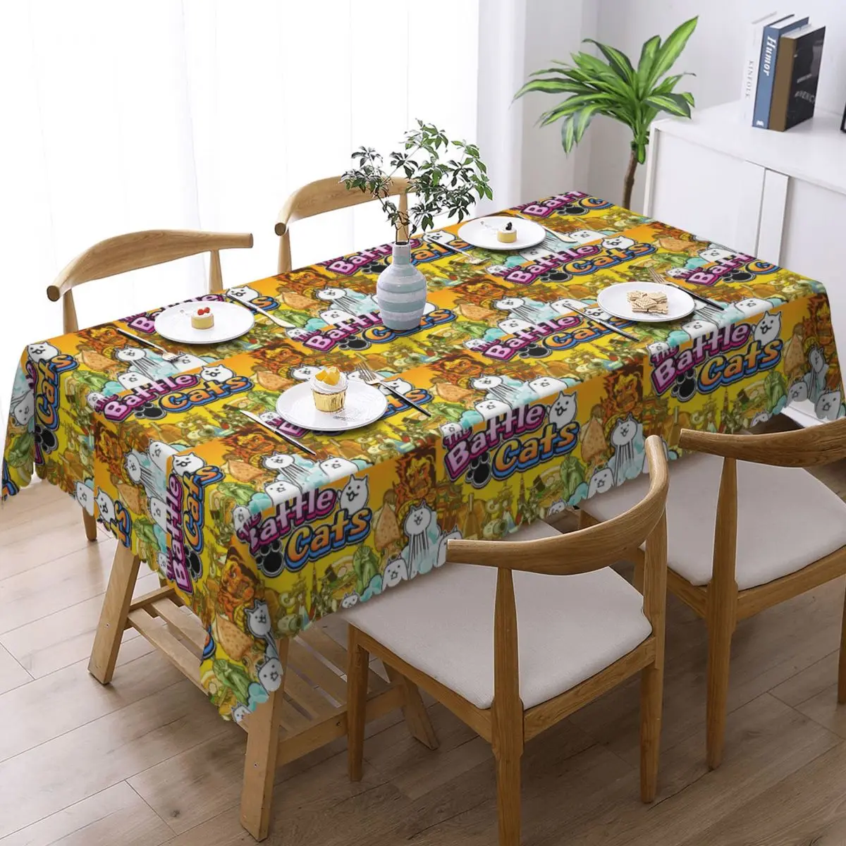 Nyanko Great War Battle Cats Tablecloth Restaurant Kitchen Rectangular Tablecloth Festival Party Tablecloth Dining Table Cover