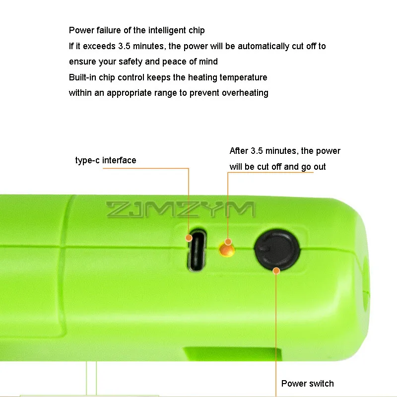Quick Bonding Hot Melt Glue Gun Anti-drip Glue Cordless Adhesive Gun Automatic Power Off Safe Crafts Handmade Tool With 20Sticks
