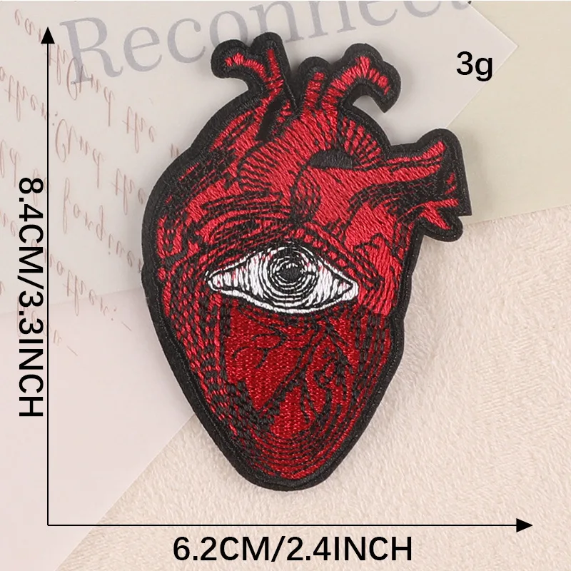 Aufnäher zum Aufnähen für Kleidung, Herz, Eisen, bestickt, schmelzbar, thermoadhäsive Designer-Mochila, Transfers de Con, Plancha, Stoffjeans – Detail 7