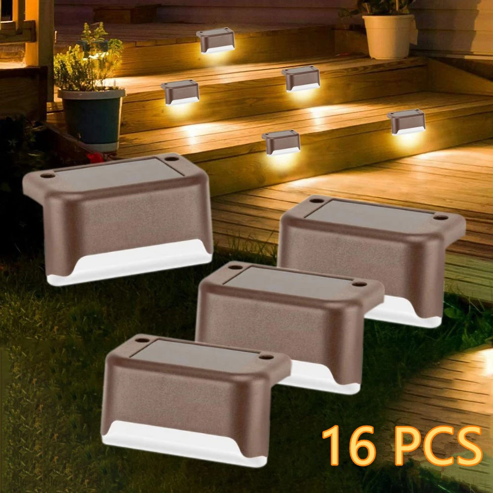 

Solar Led Christmas Lights Outdoor Step Lights Waterproof Led Solar Lights for Railing Stairs Step Fence Yard Patio and Pathway