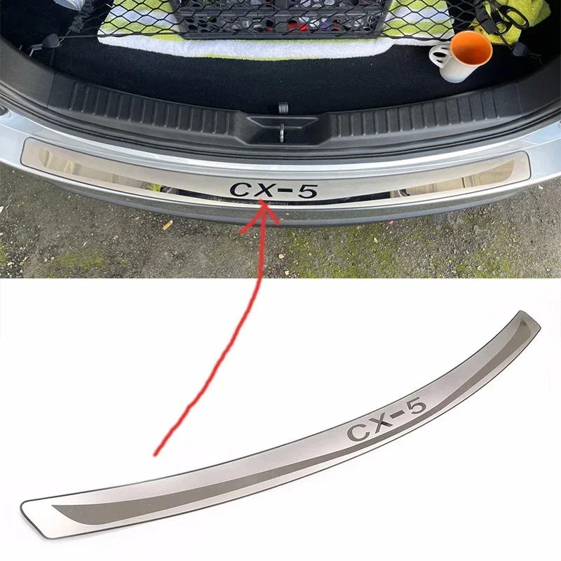 For Mazda CX-5 CX5 2013-2022 Stainless Steel Rear Bumper Protector Trunk Sill Plate Cover Protection Sticker Chromium Styling