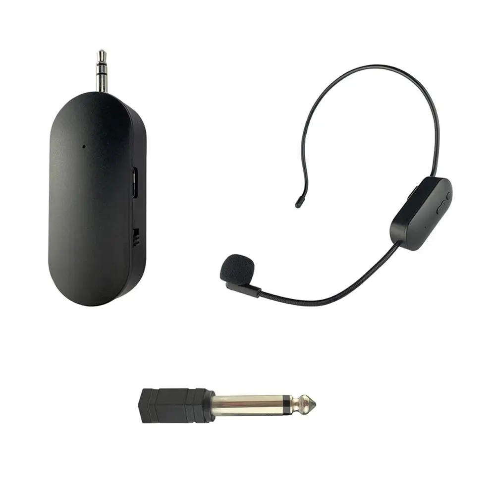 Ensemble de microphones Lavalier montés sur la tête sans fil, émetteur avec récepteur pour amplificateur, haut-parleur vocal, guide touristique fuchsia, 2.4G