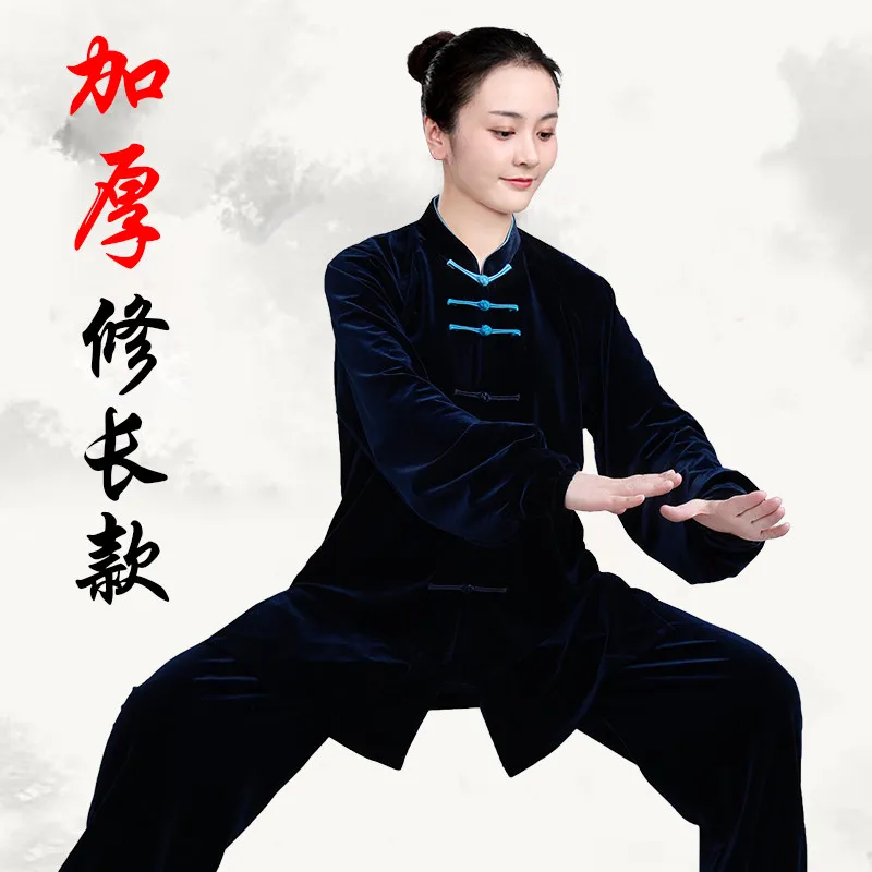 Martial Arts Tai Ji Suit 2026 New Women's Autumn and Winter Velvet Tai Exercise Clothing Men plus Velvet Thick Clothing