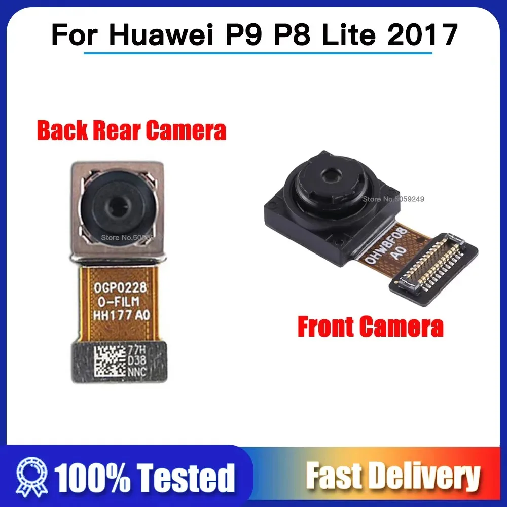 Front Rear Camera For Huawei P9 Lite 2017 Honor 8 Lite Small Facing Big Main Camera Flex Cable For Huawei P8 Lite 2017 replace
