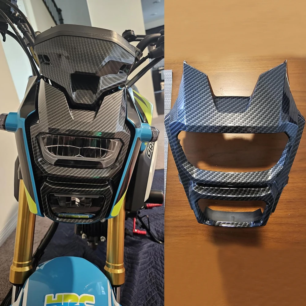 

Motorcycle Parts Carbon Fibre Upper Front Nose Fairing Head Cover Headlight Cowl Panel For Honda Grom Msx125 SF 2016-2019 2020