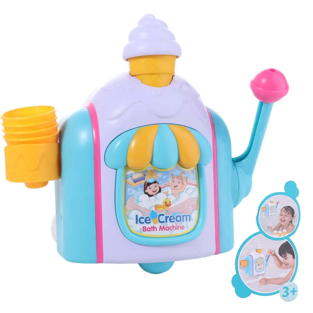 قوية شفط الآيس كريم فقاعة صانع محاكاة اللعب المياه آلة رغوة الآيس كريم حساسة التفاعل اللعب حمام الأطفال