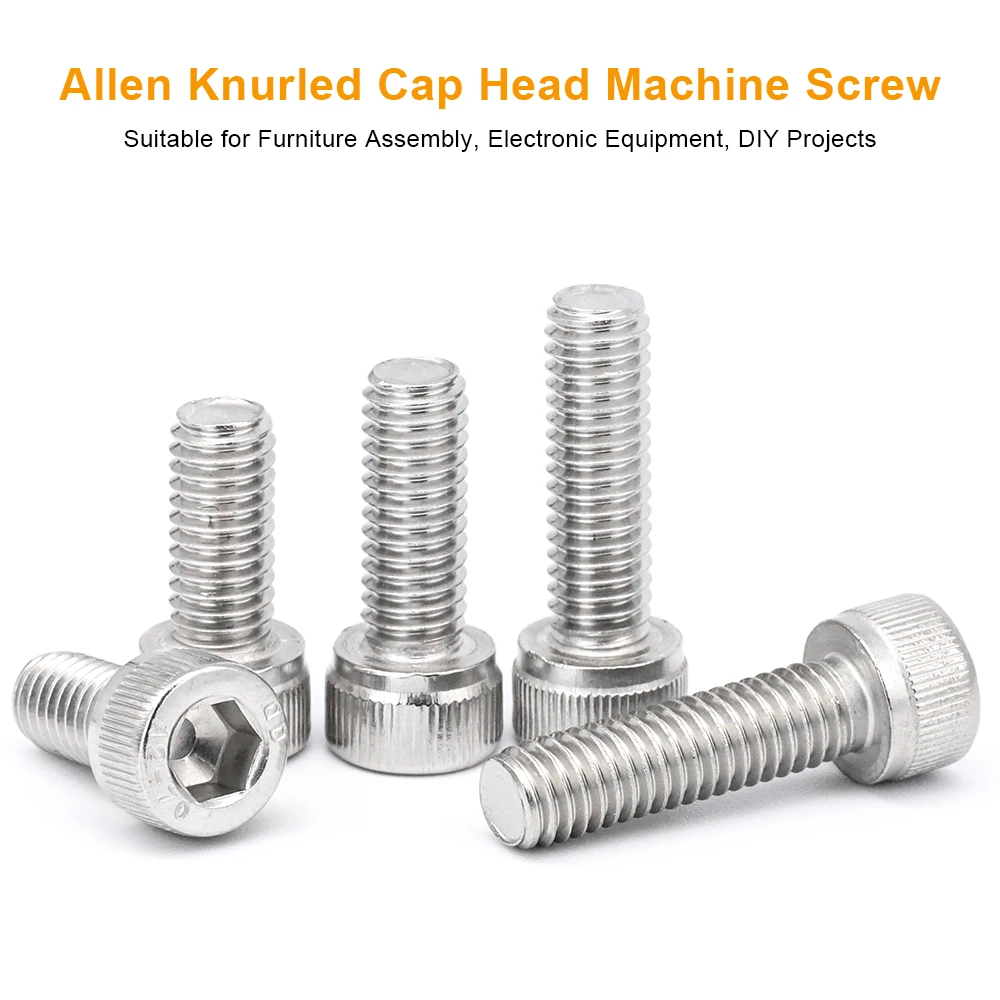JUIDINTO 1pcs Hexagon Socket Head Cap Screws 304 Stainless Steel Allen Cap Head Screw For Furniture Assembly M4 M5 M6 M8 M10