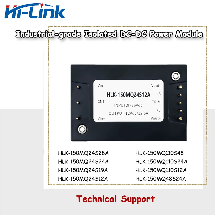 HLK-150MQ110S HLK-150MQ48S HLK-150MQ24S Series 150W Half Brick Isolated DC-DC Power Module Single Output Regulated 150W