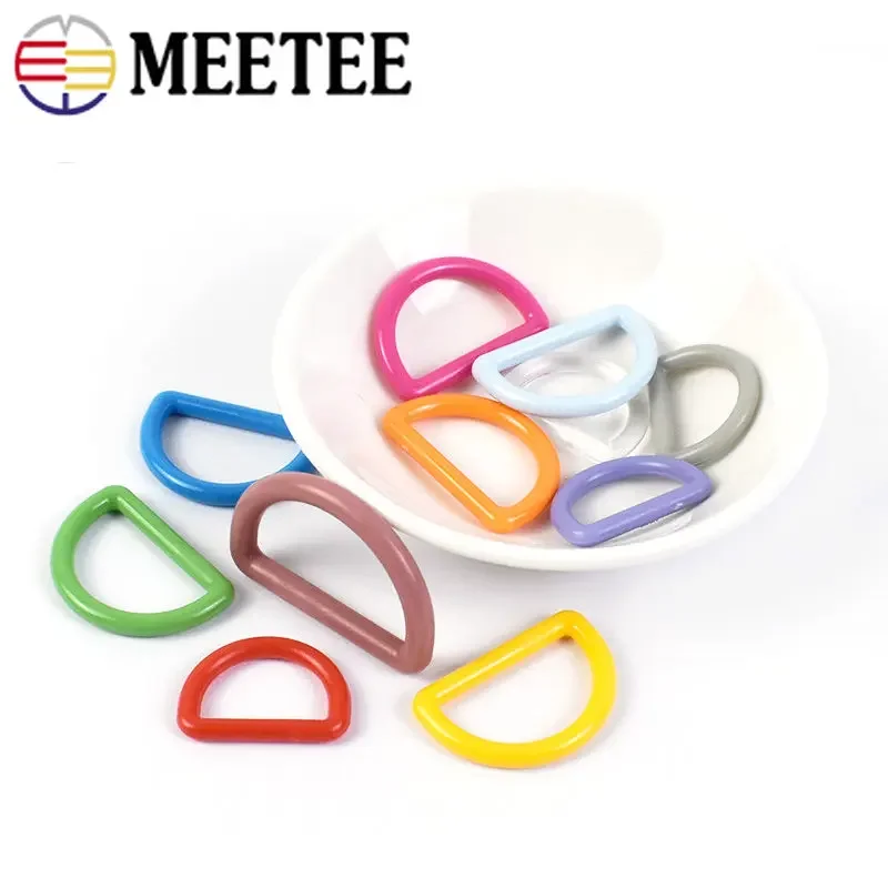 30/50Pcs Meetee 15-38mm Plastic D Ring Buckle Bag Strap Loop hook Backpack Webbing Keychain Connector Clasp DIY Sewing Accessory