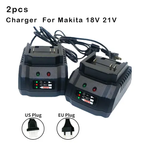 Makita 도구에 적합한 1pc 18V 21V 배터리 충전기 EU/US 플러그 전동 공구 휴대용 높은 Quanlity 스마트 빠른 리튬 이온 충전