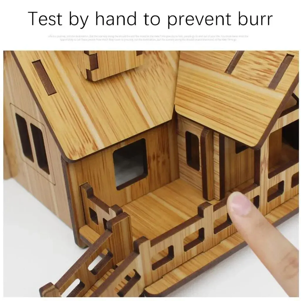 Wooden Jigsaw 3D Building Model Game Diy Handmade Comfortable House Villa Children Adult Birthday Gift