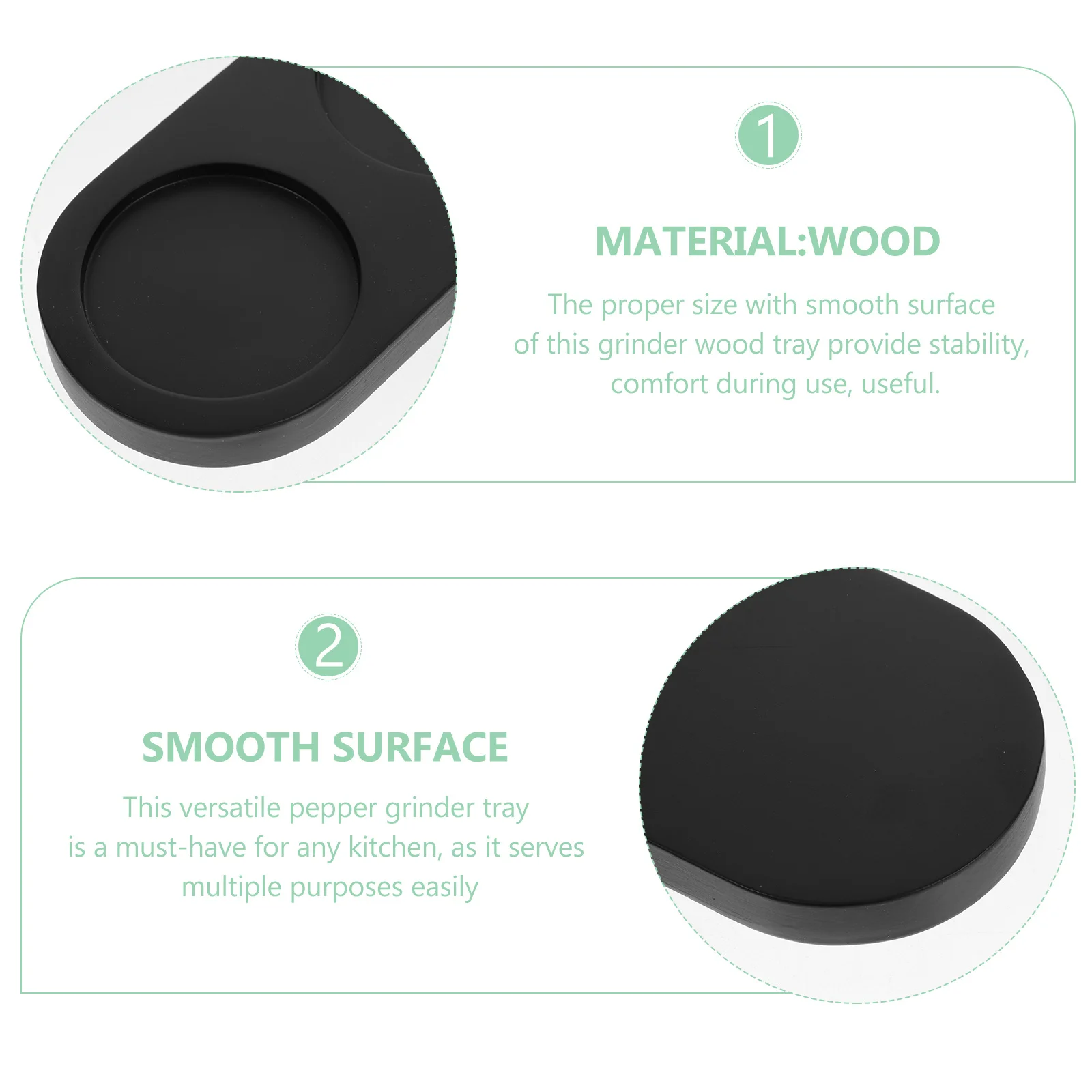 

Wooden Pepper Tray Multi-Functional Condiment Holder Stable Smooth Surface Kitchen Tray for Pepper Bottle Base Coaster