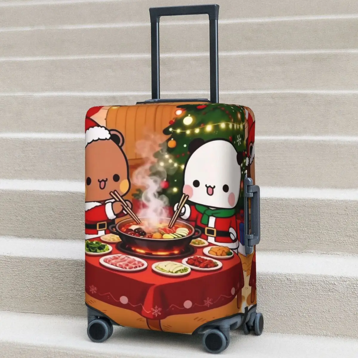 

Чехол для чемодана Kawaii Bear Flight Bubu Dudu, эластичный, для защиты багажа, деловой стиль