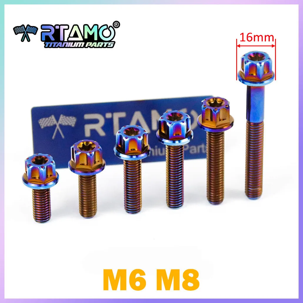RTAMO Titanium Alloy Bolt M6 M8X20/25/30/35/40/50/60 Torx Big Head Shock Caliper Bolt (1PC)